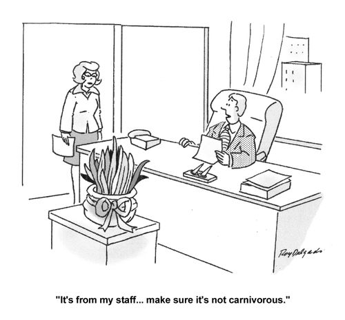 'It's from my staff...make sure it's not carnivorous.'