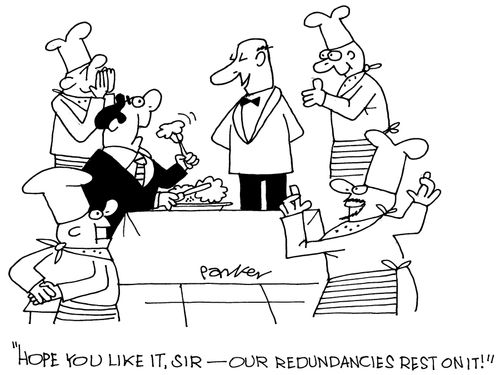 'Hope you like,sir - our redundancies rest on it!'