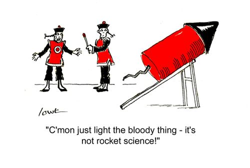 'C'mon just light the bloody thing - it's not rocket science!'