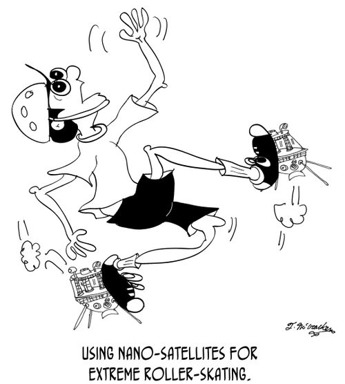 Using nano-satellites for extreme roller-skating.