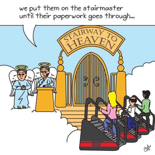 'We put them on the stair master until their paperwork goes through'