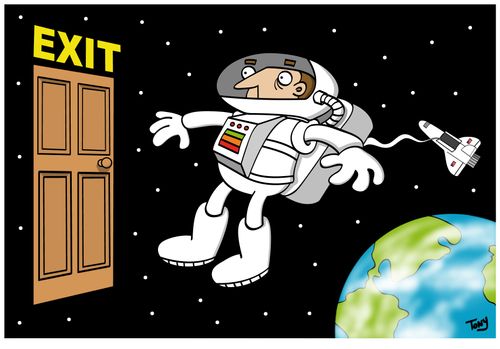 Astronaut stumbles upon a weird space anomaly.