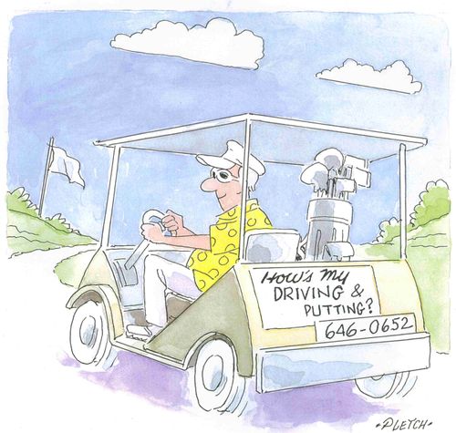 Golf cart---How's my driving & putting>