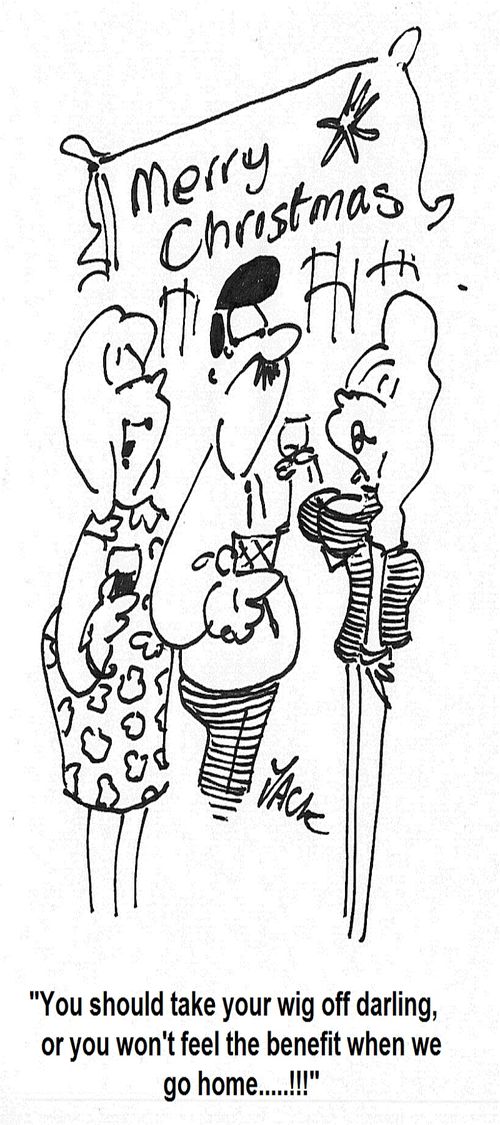 'You should take your wig off darling , or you won't feel the benefit when we go home...!!!'