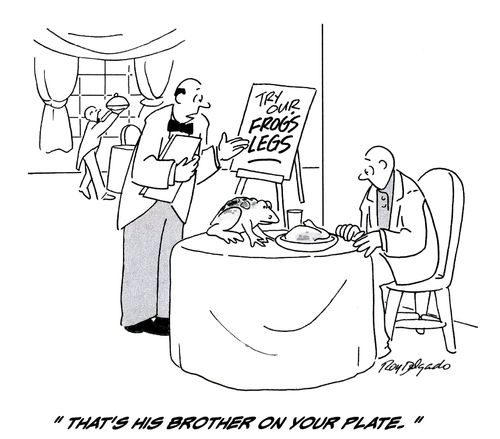 'That's his brother on your plate.'