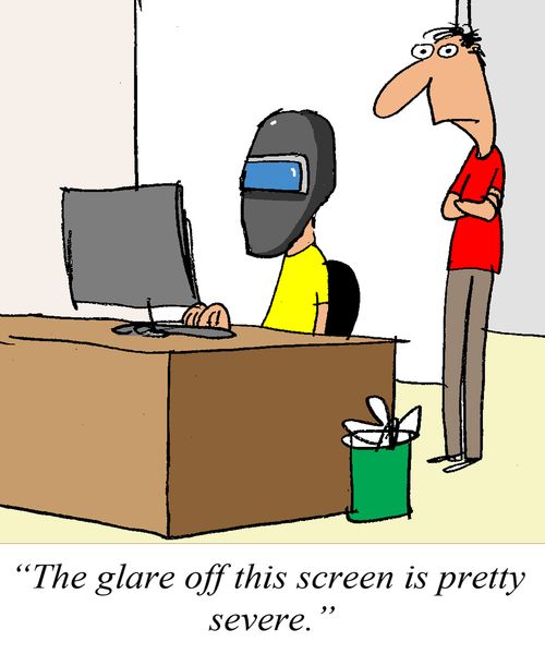 'The glare off this screen is pretty severe.'