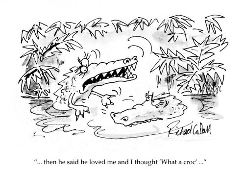 '...then he said he loved me and I thought 'what a croc'...'