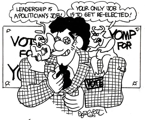 'Leadership is a politician's job! -  Your only job is to get re-elected!'