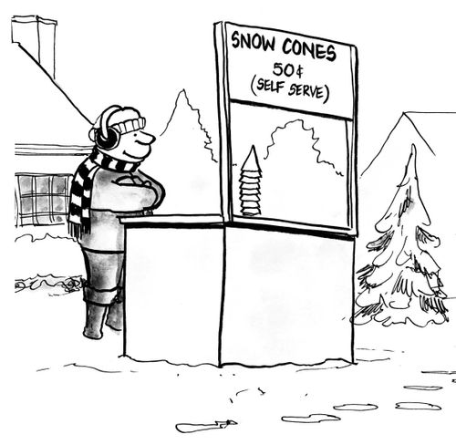 Snow Cones 50 Cents - self serve.