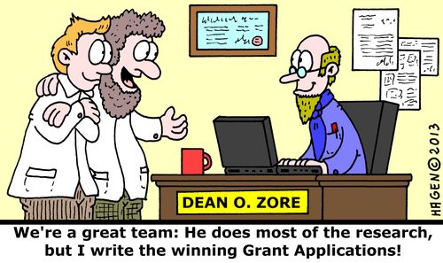 'We're a great team: He does most of the research, but I write the winning Grant Applications!'