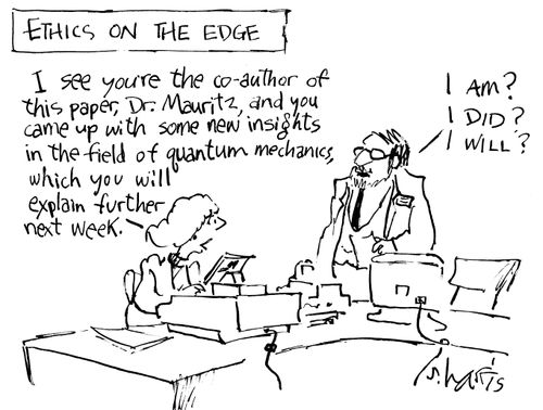 'I see you're the co-author of this paper....which you will explain next week. ' 