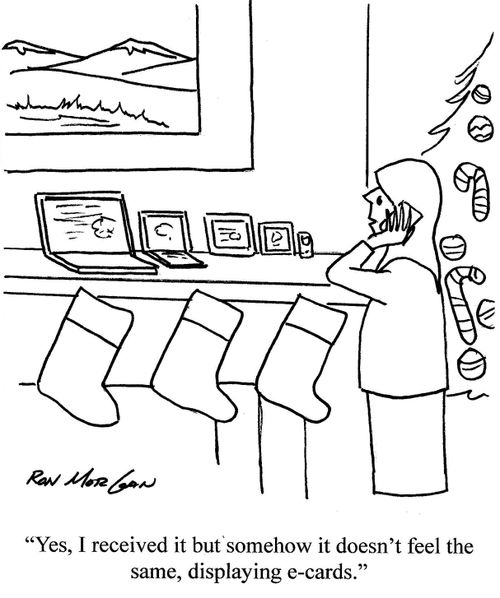 'Yes, I received it but somehow it doesn't feel the same, displaying e-cards.'