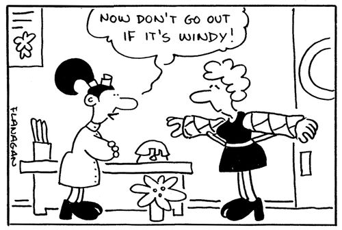 'Now don't go out if it's windy!'