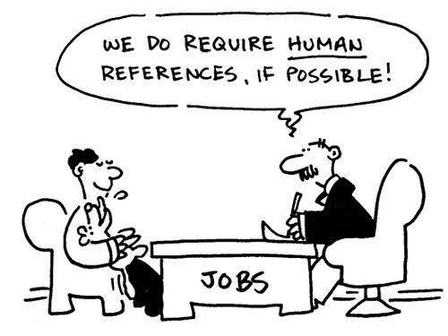 'We do require human references, if possible!'