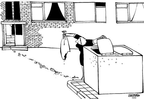 Rubbish falling out of the bag before getting to the bin.