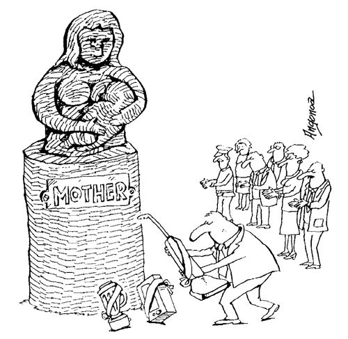 Mother Goddess statue being offered gifts of household alliances
