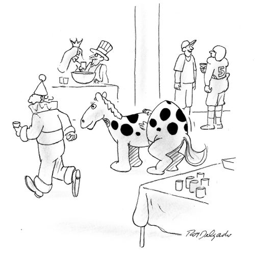 Horse costume.