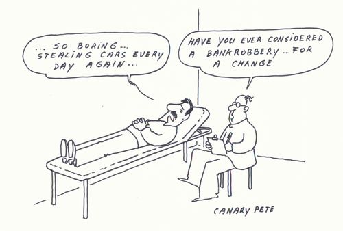Change of crime for a bored criminal