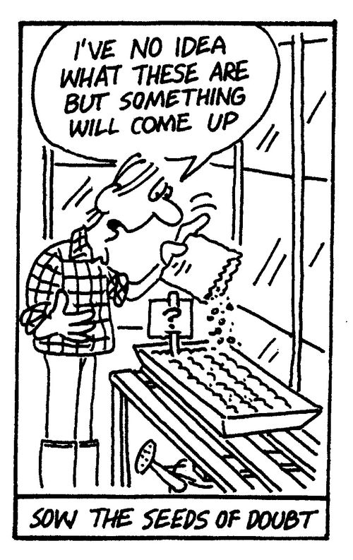 Sowing the Seeds of Doubt - "I've no idea what these are but something will come up."