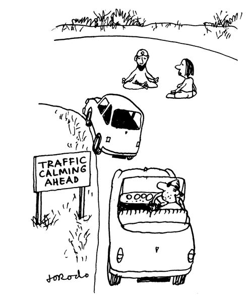 Traffic calming ahead.
