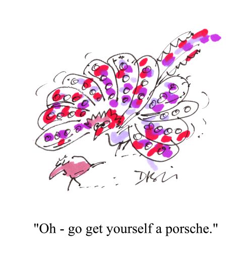 'Oh - go get yourself a porsche.'