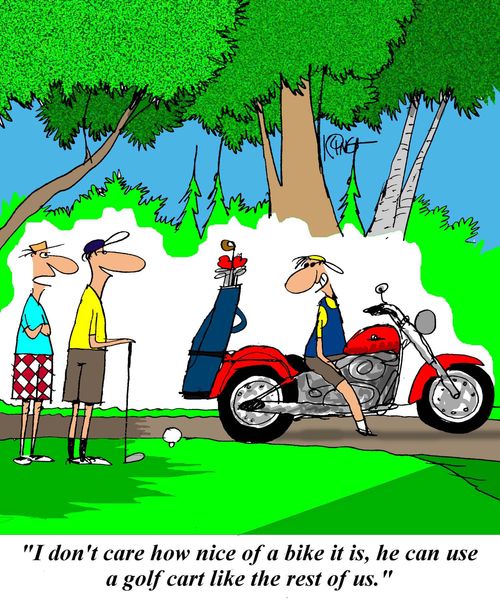 'I don't care how nice of a bike it is, he can use a golf cart like the rest of us.'