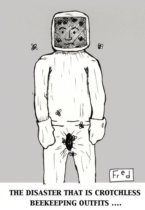 The disaster that is crotchless beekeeping outfits...