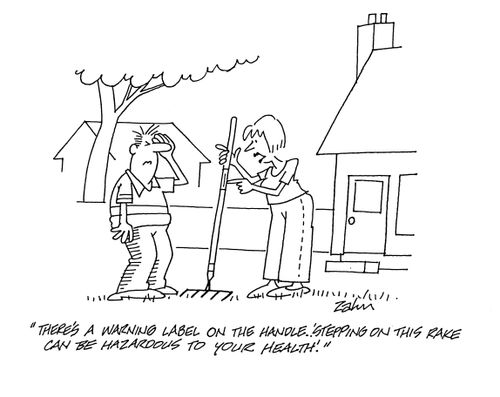 'There's a warning label on the handle.'