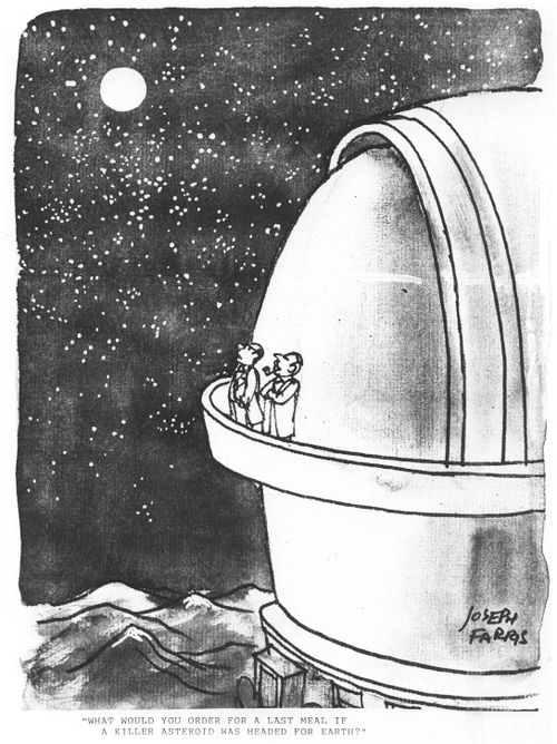 'What would you order for last meal if a killer asteroid was headed for Earth?'