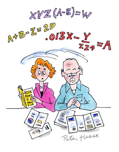 Couple with confusing pamphlets