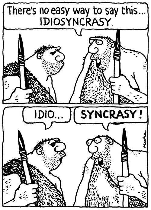'There's no easy way to say this... IDIOSYNCRASY.'