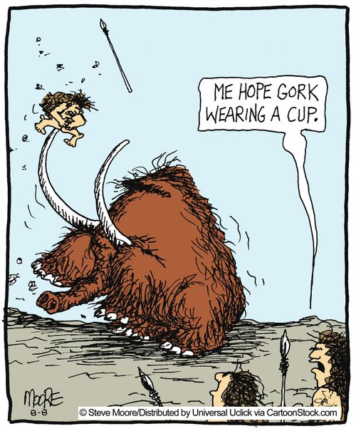 'Me hope Gork wearing a cup.'