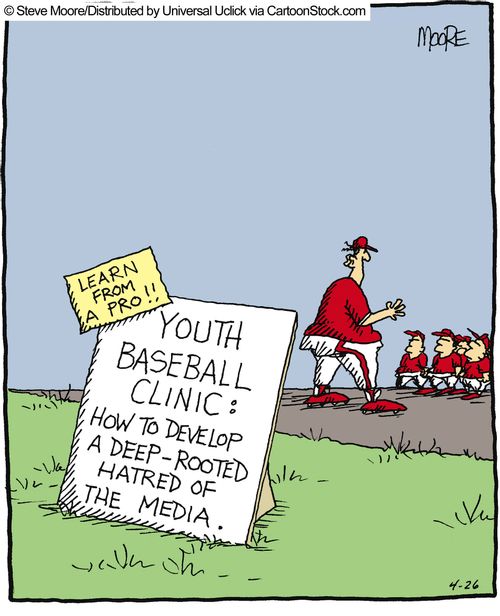 'Youth Baseball Clinic: How To Develop A Deep-Rooted Hatred Of The Media.'