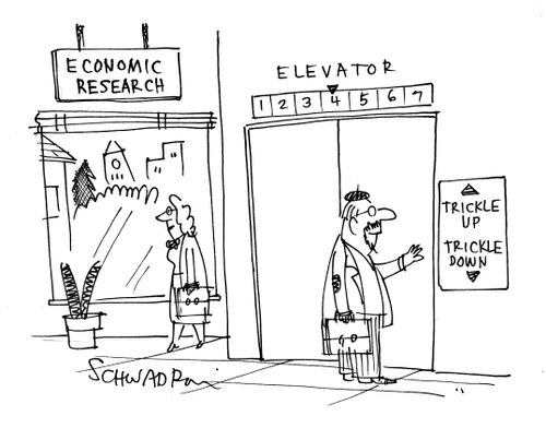 Trickle up and down elevator.