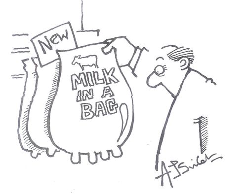Milk in a bag.
