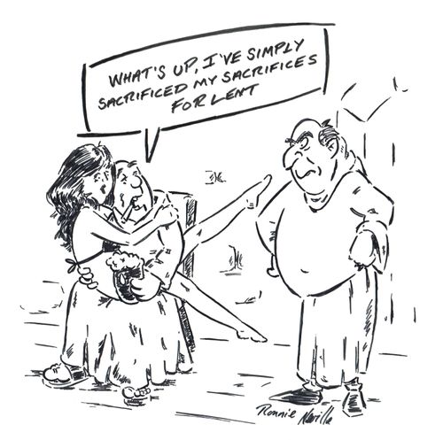 'What's up, I've simply sacrificed my sacrifices for lent.'