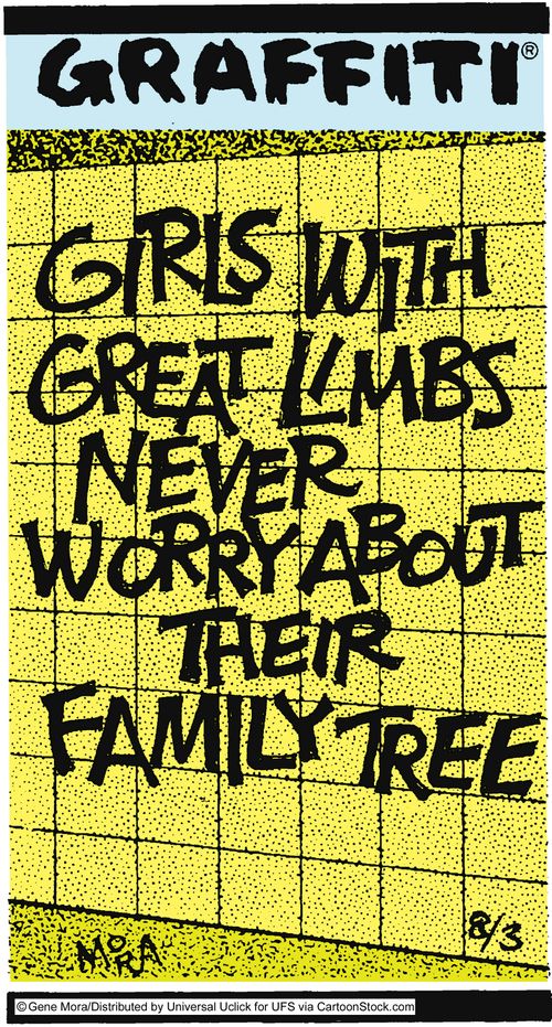 Girls with great limbs never worry about their family tree.