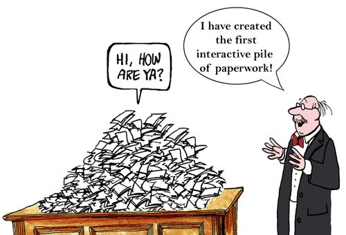 'I have created the first interactive pile of paperwork.'
