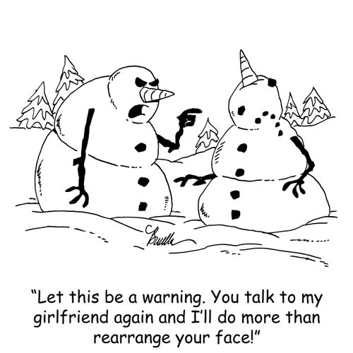 'Let this be a warning. You talk to my girlfriend again and I'll do more than rearrange your face!'