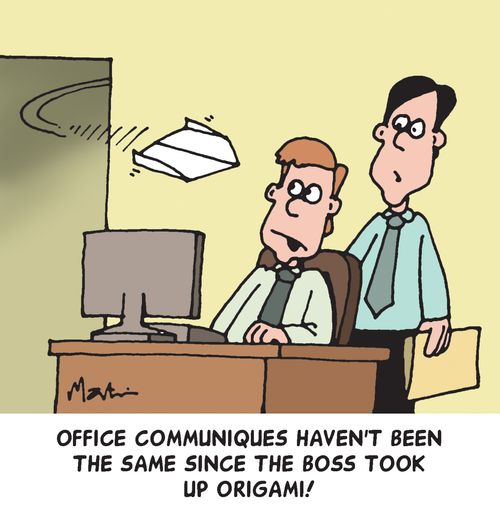 Office communiques haven't been the same since the boss took up origami!