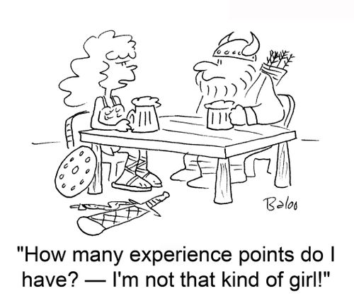 'How many experience points do I have? — I'm not that kind of girl!'