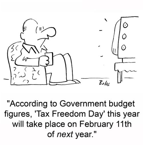 'According to Government budget figures, 'Tax Freedom Day' this year will take place on February 11th of next year.'