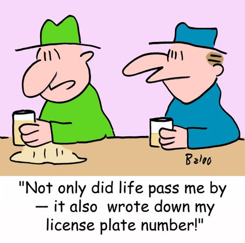 'Not only did life pass me by -- it also wrote down my license plate number!'