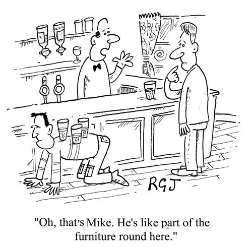 Oh, that's Mike. He's like part of the furniture round here