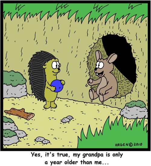 'Yes, it's true, my grandpa is only a year older than me...'