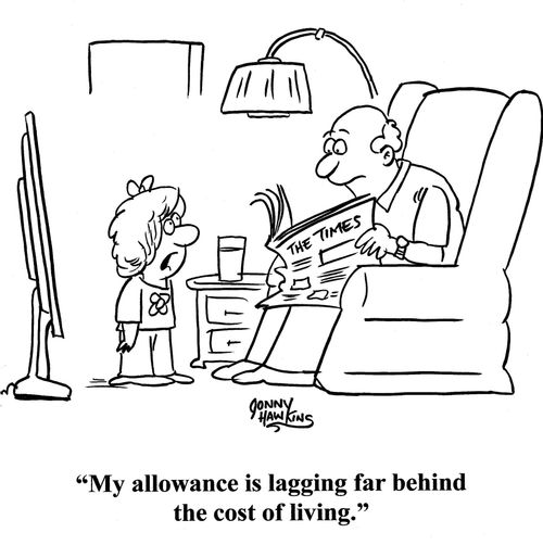 Kid to dad: 'My allowance is lagging far behind the cost of living.'
