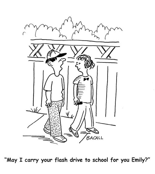 'May I carry your flash drive to school for you Emily?'