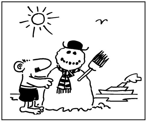 'Beach snowman.'