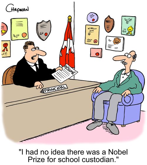 'I had no idea there was a Nobel Prize for school custodian.'