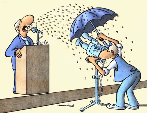 Spitting during the speech